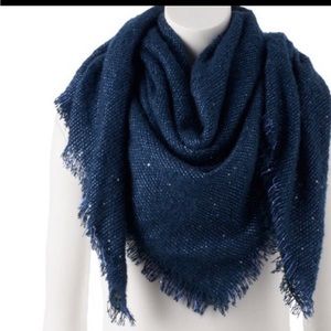 NWT - Lauren Conrad blue sequin blanket scarf wrap